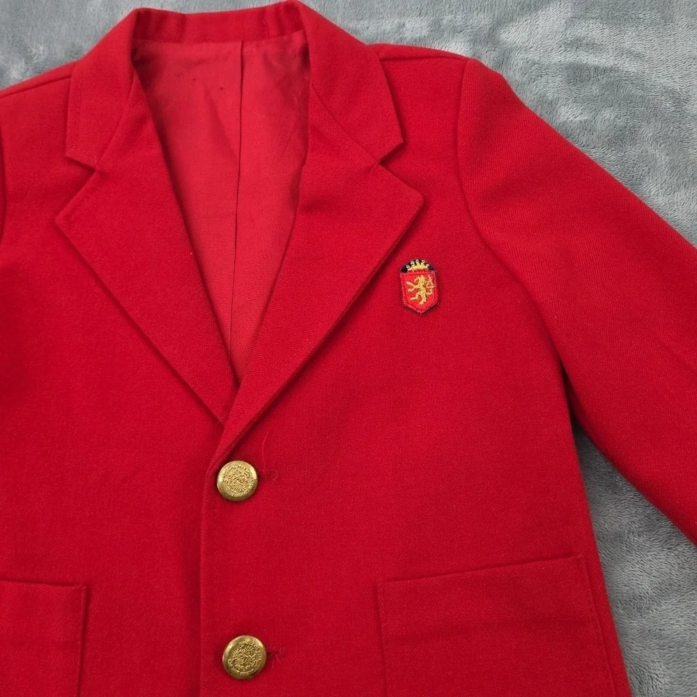 Vintage Good Lad Red Gold Button Blazer Little Boys Size 4 Made‎ In The USA